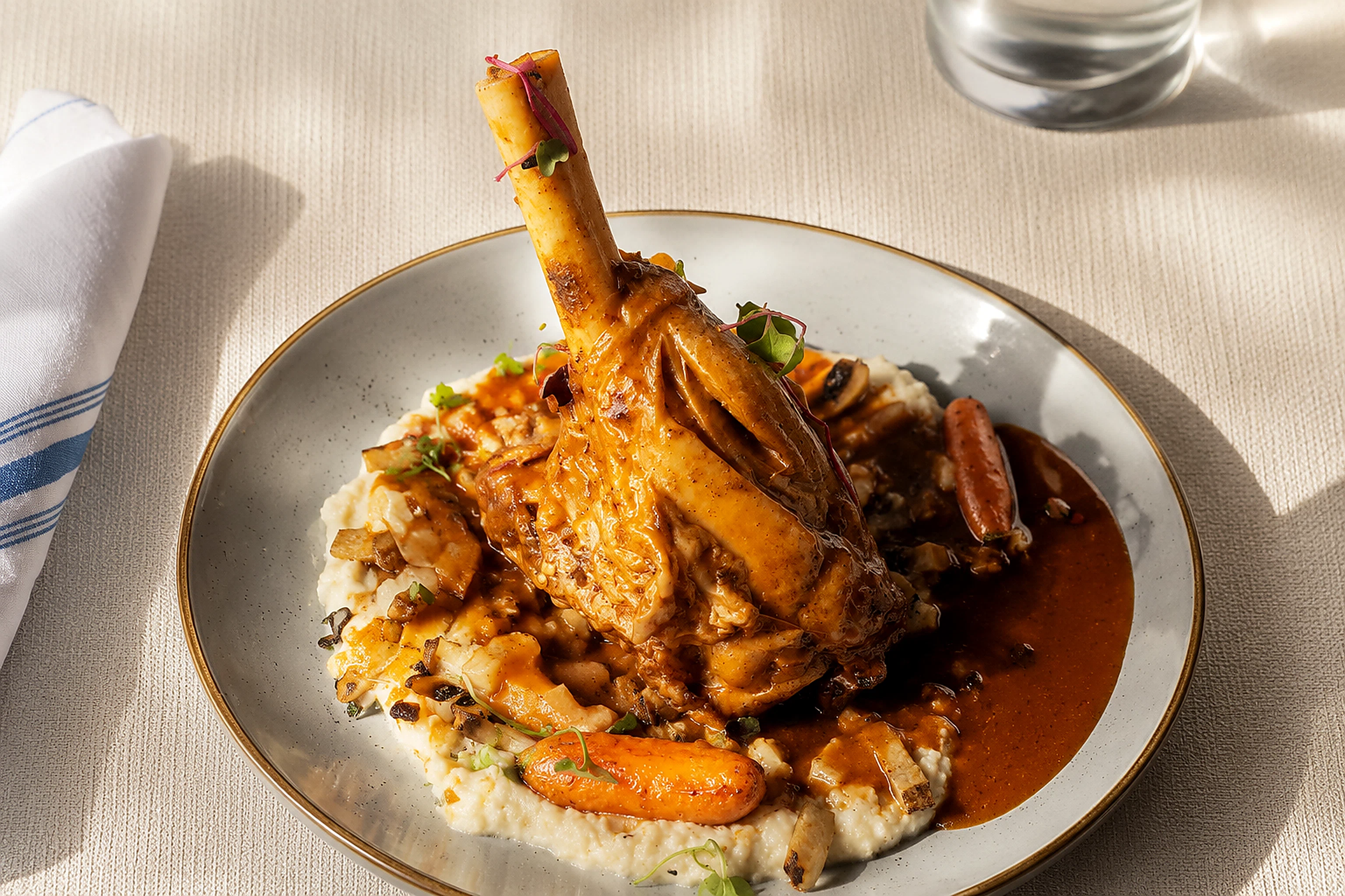 Cabernet-braised lamb shank