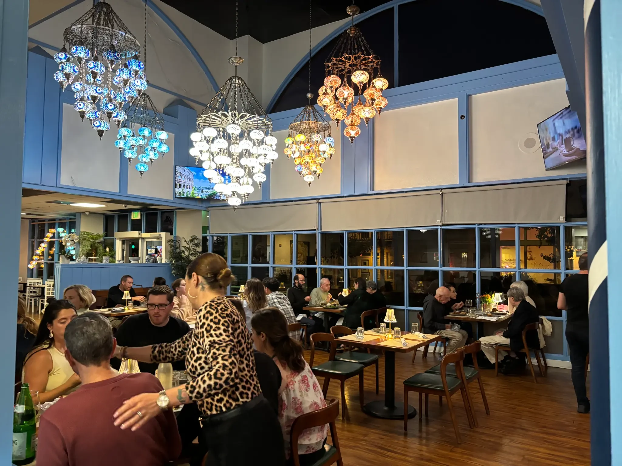 Kalimera Bar & Grill - Beautiful interior with mosaic chandeliers