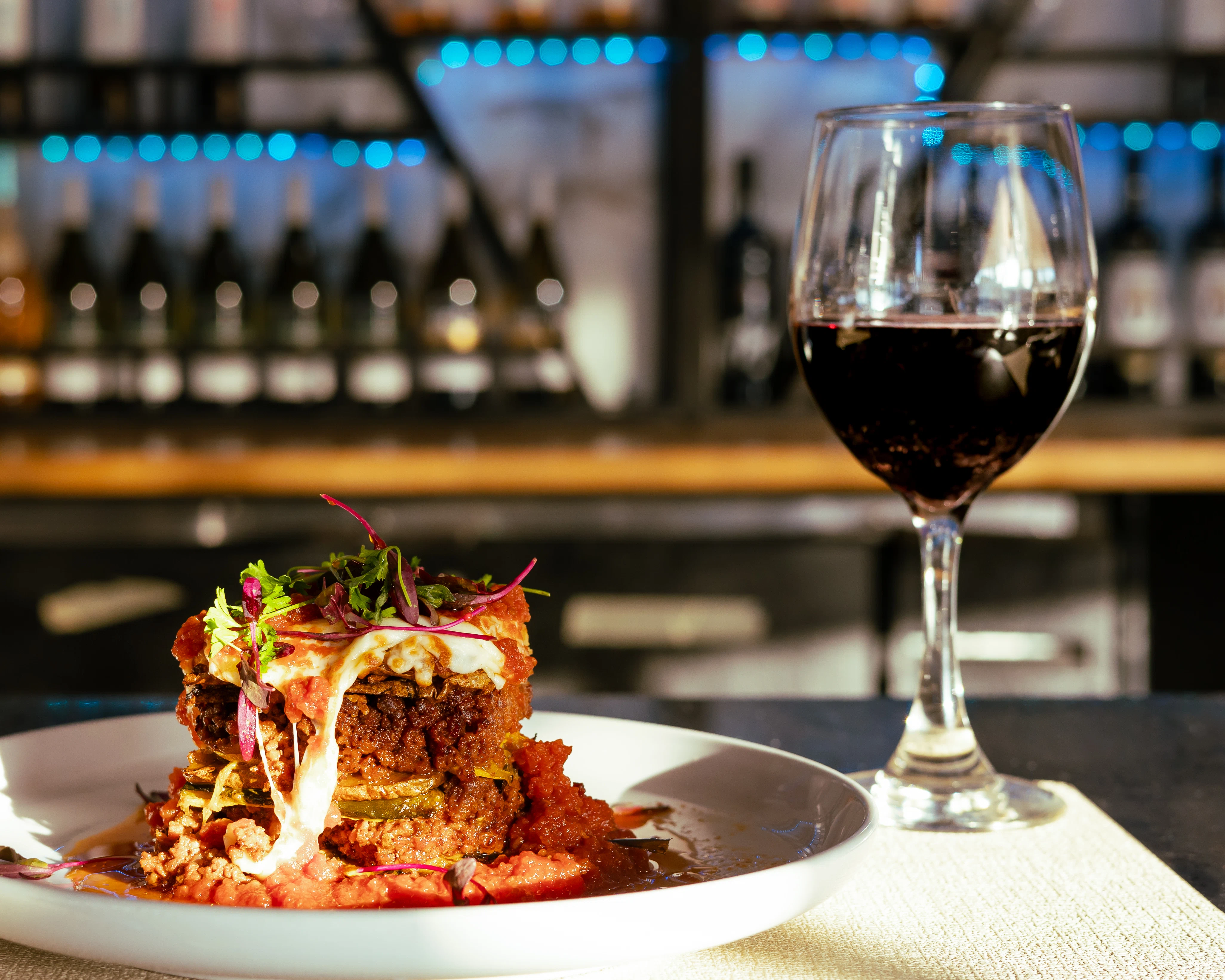 Kalimera moussaka, an eggplant bake at Kalimera Bar & Grill