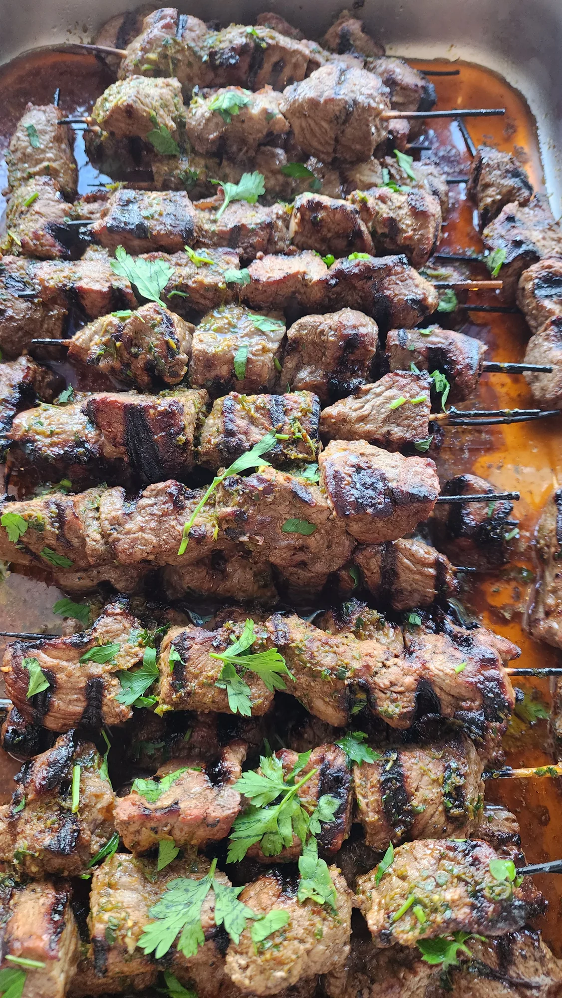 Grilled skewers with rice and olive oil at Kalimera Bar & Grill