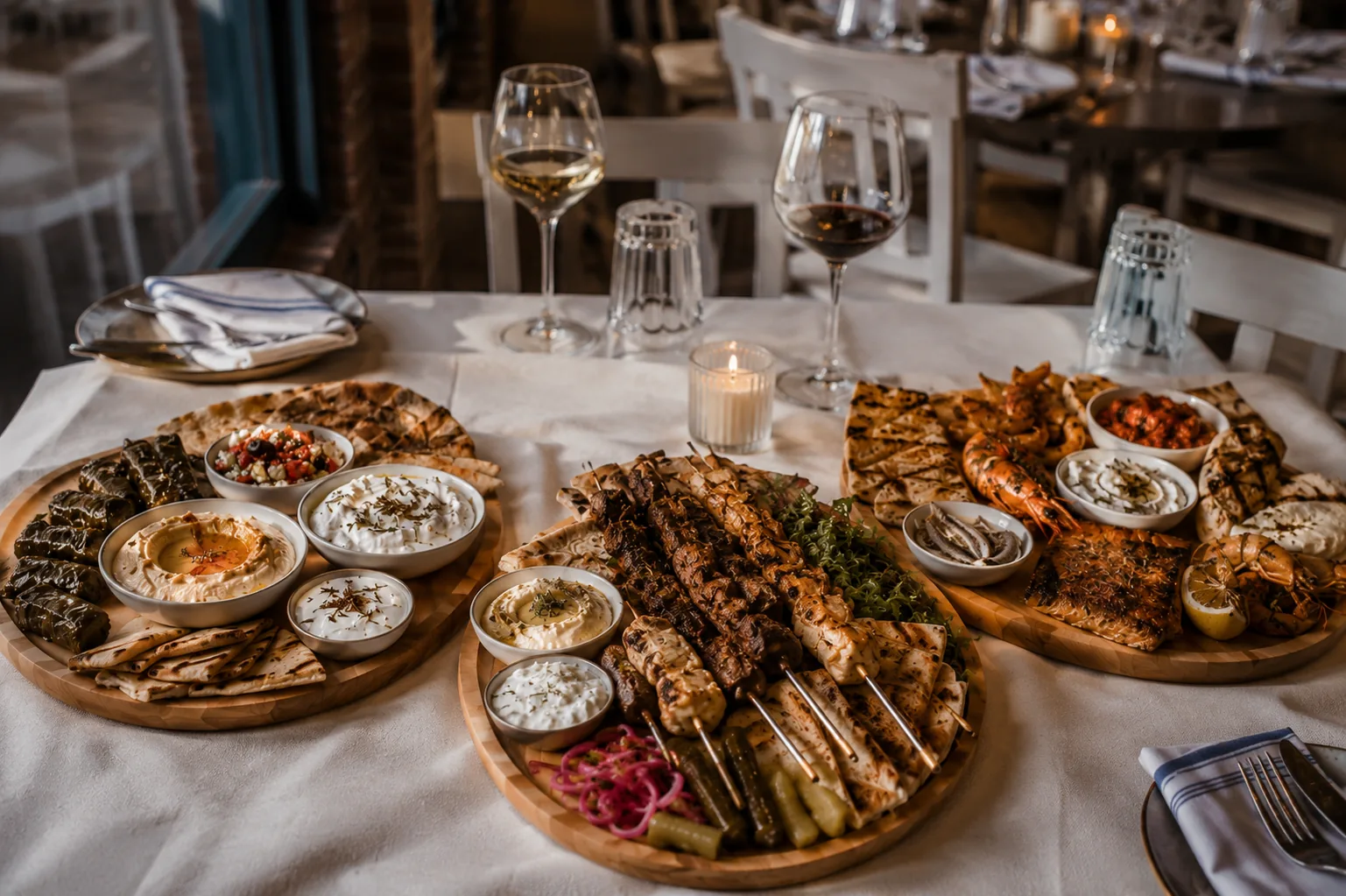 Mediterranean Passport Boards and wine set for two at Kalimera Bar & Grill