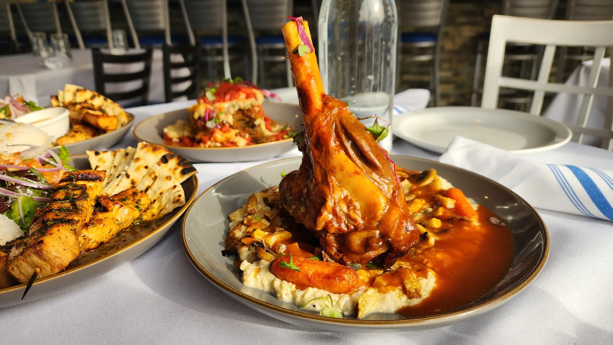 Cabernet Braised Lamb Shank, a signature dish at Kalimera Bar & Grill